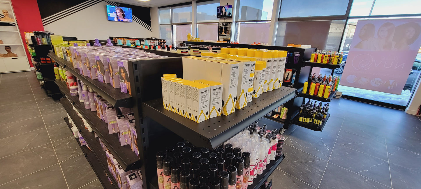 HDG HEAVY DUTY MATTE BLACK GONDOLA SHELVING SYSTEM