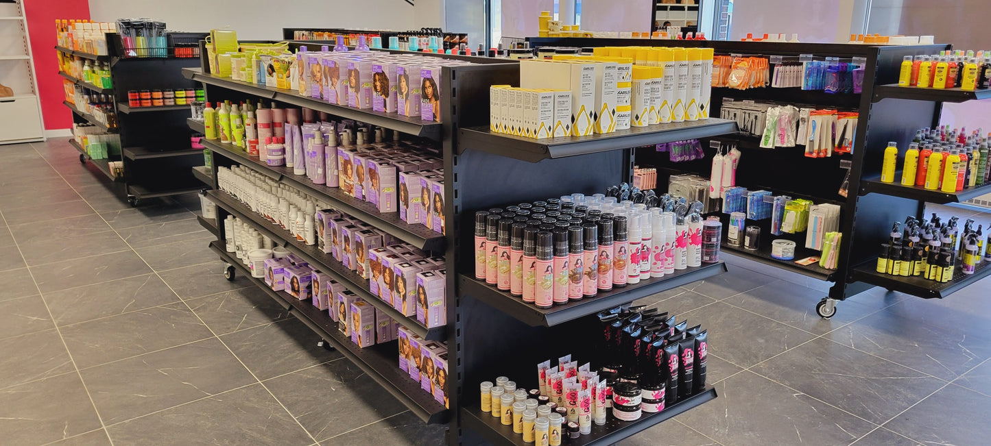 HDG HEAVY DUTY MATTE BLACK GONDOLA SHELVING SYSTEM