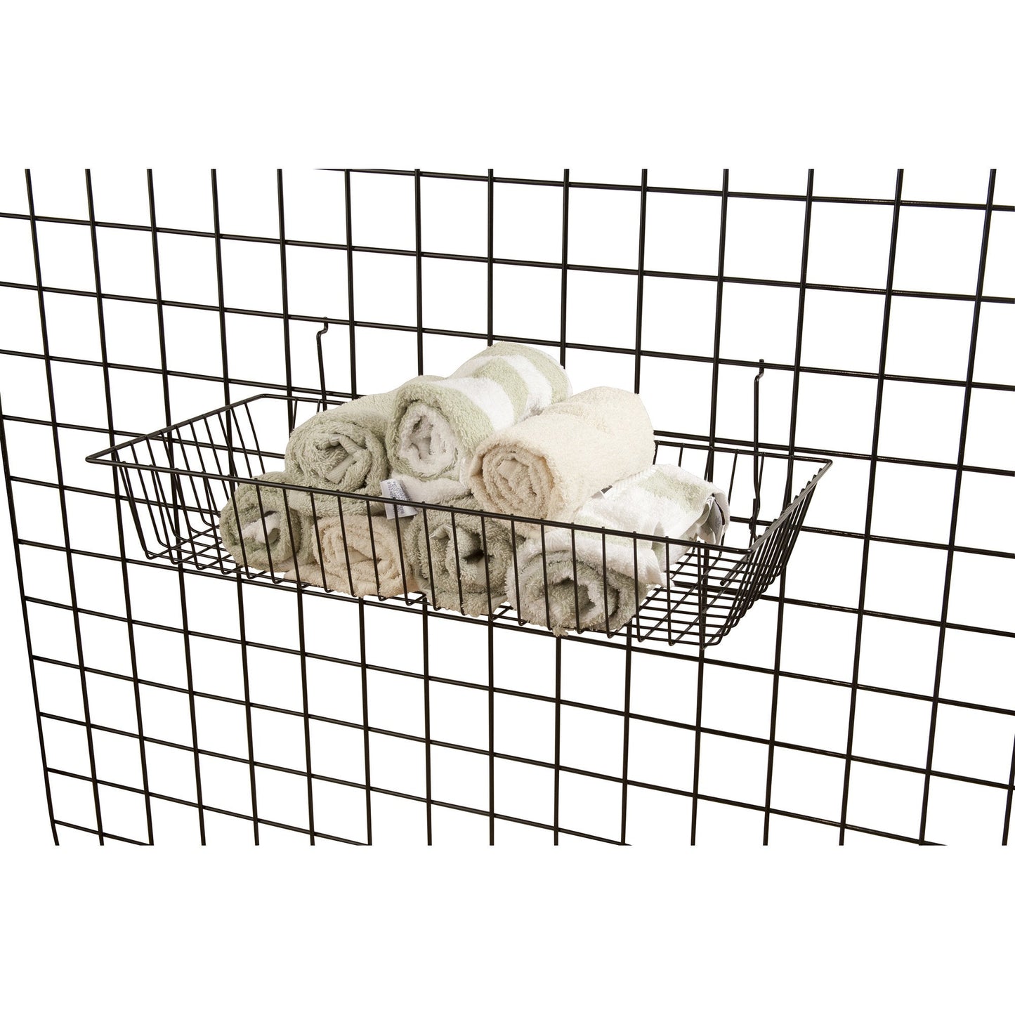 7231365 - 24"X12"X4"H SHALLOW BLACK BASKET FOR STORE FIXTURES
