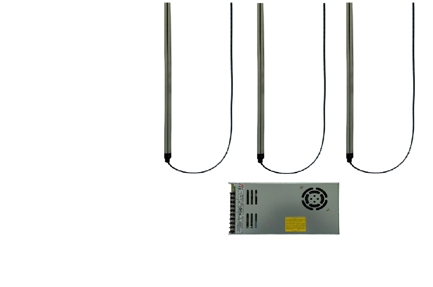 3 MAGNETIC TRACKS WITH POWER SOURCE WITH 110V PLUG 24V/350W (FOR UP TO 24 LED LIGHTS)