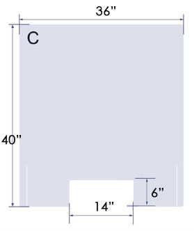 7232705 - Acrylic Counter Shield 36"W x 40"H with Acrylic Stand 1-8" Thick