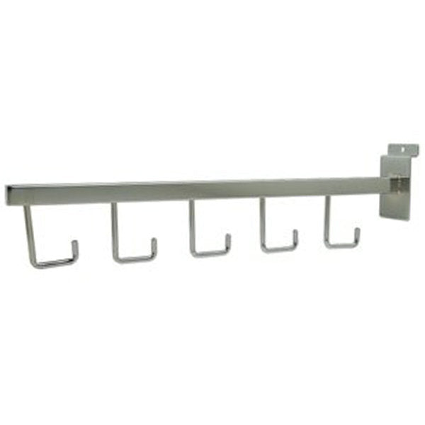 2600 - 5 HOOK STRAIGHT ARM SLATWALL DISPLAY CHROME 16"