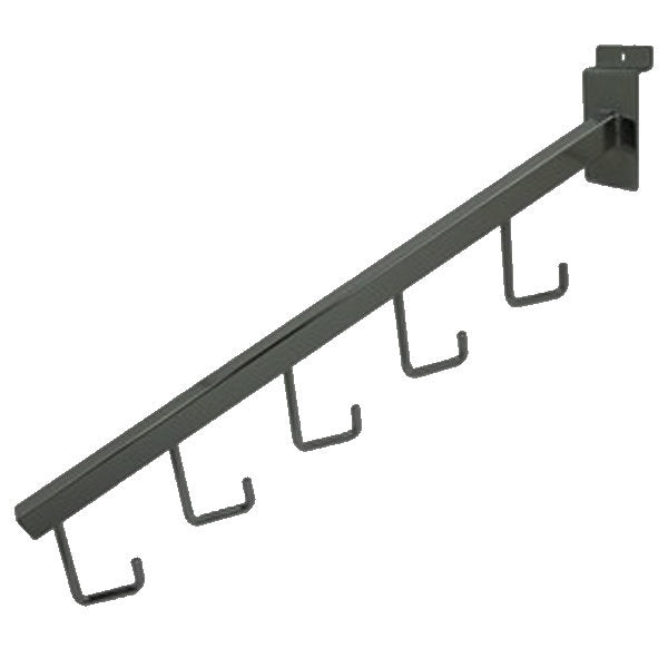 2072 - 5 HOOK WATERFALL SLATWALL BLACK