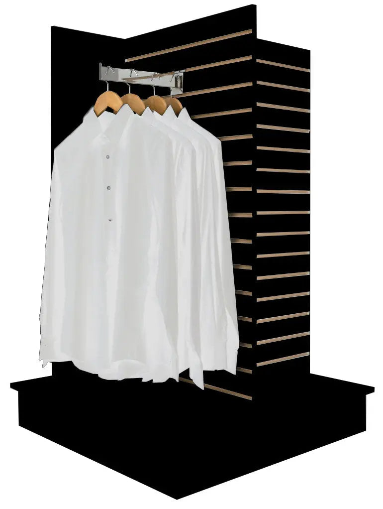 0287 - 4 WAY SLATWALL MERCHANDISER DISPLAY BLACK 36"