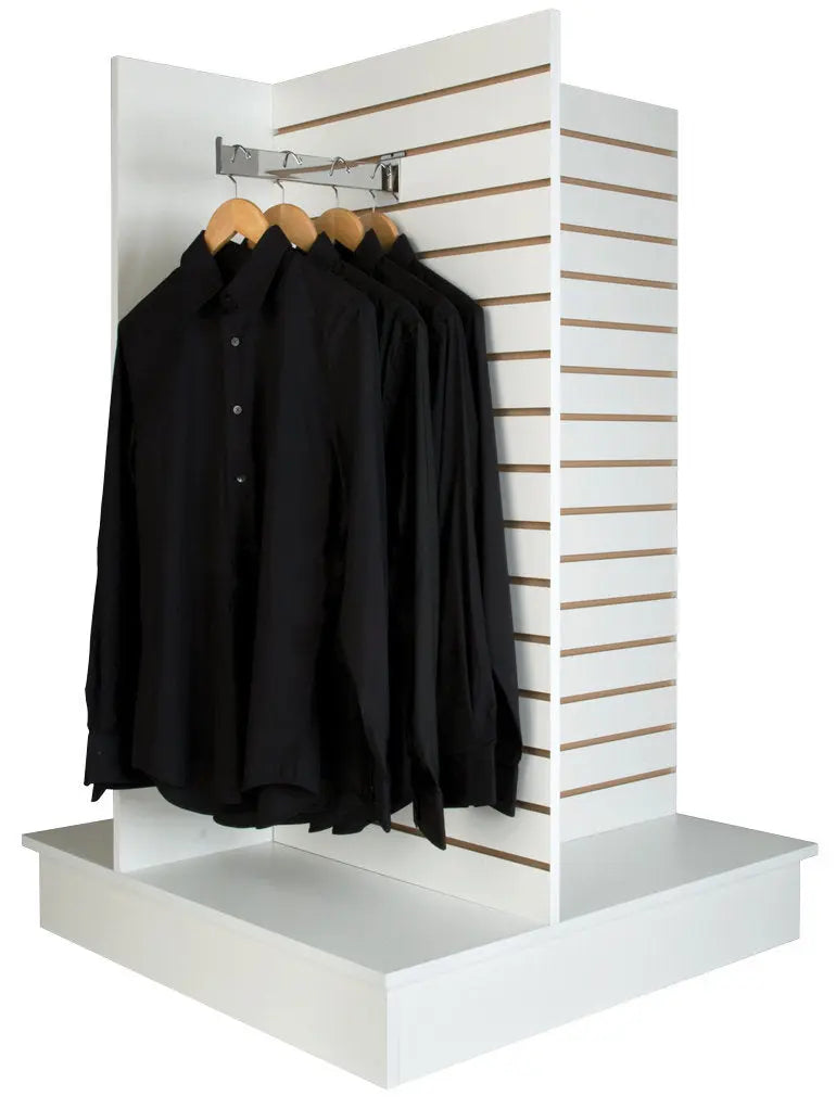 0301 - 4 WAY SLATWALL MERCHANDISER DISPLAY WHITE 36"