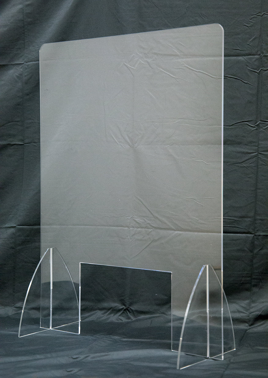7232718 - Écran de comptoir en acrylique 23,5"L x 31,5"H x 5 mm d'épaisseur - avec pieds 10'' de largeur x 9'' de hauteur