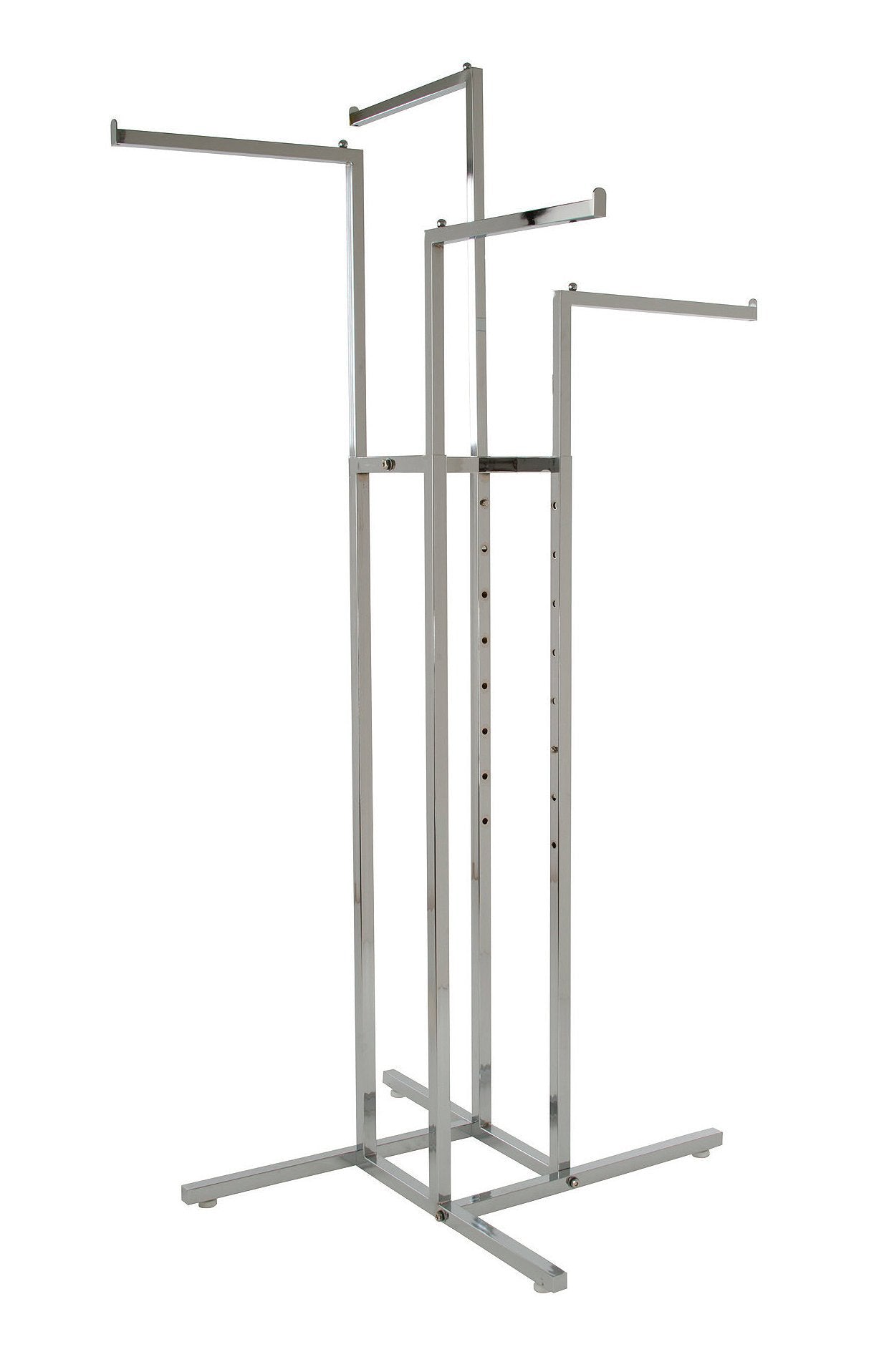 7300010 - FOUR WAY RACK WITH STRAIGHT ARMS - CHROME