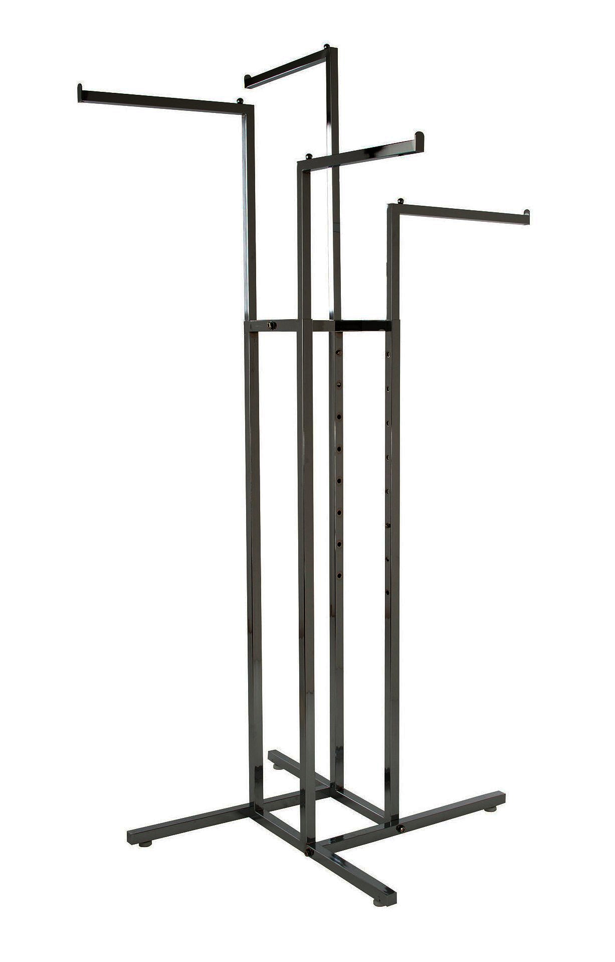 7300012 - FOUR WAY RACK WITH STRAIGHT ARMS - BLACK