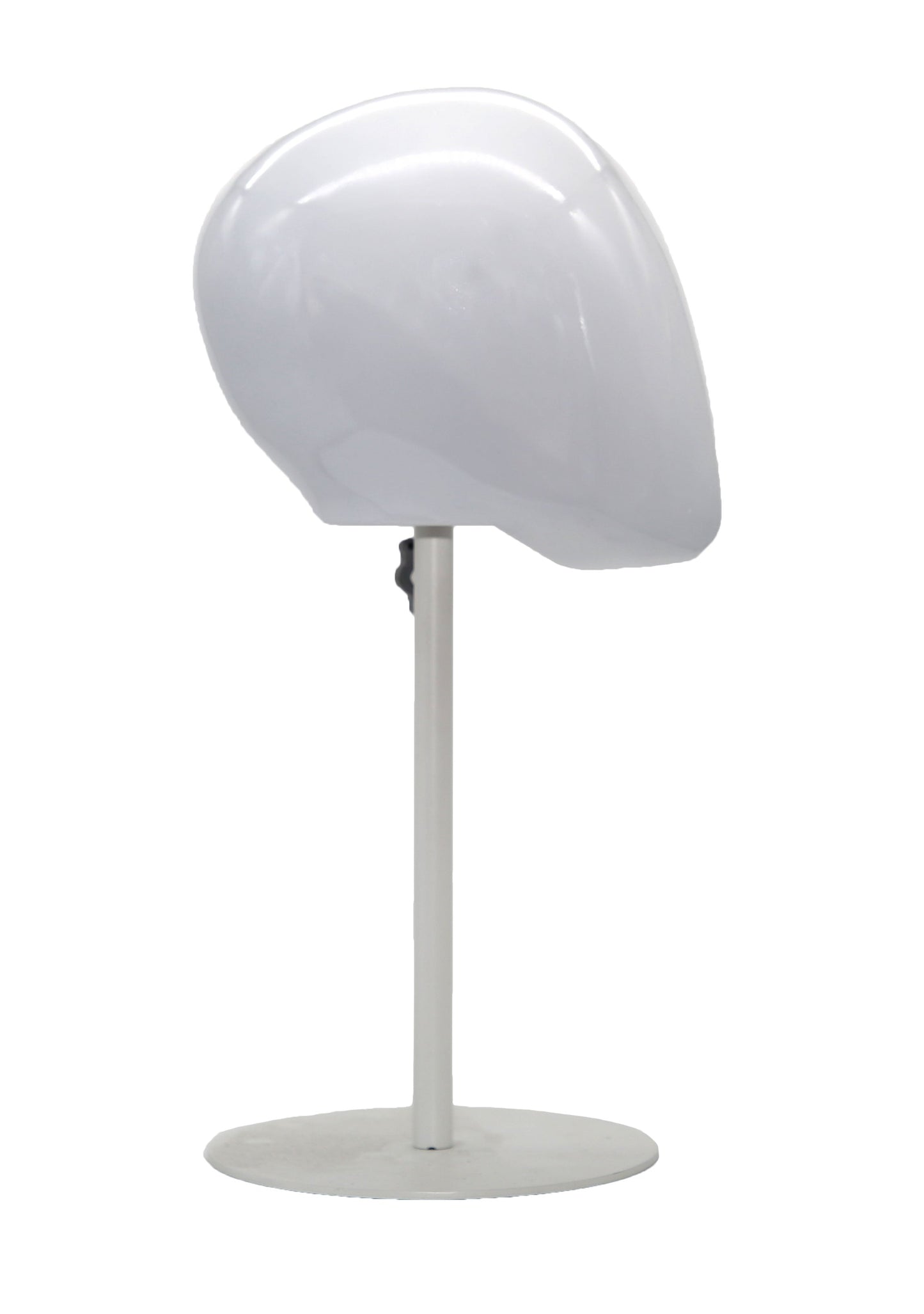 7603102 - GLOSSY MALE MANNEQUIN HEAD WHITE WITH METAL BASE