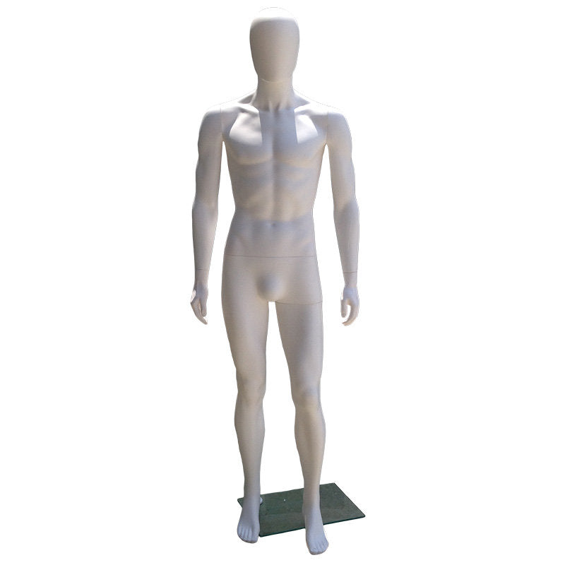 9084 - MALE EGGHEAD MANNEQUIN PLASTIC WHITE GLOSSY