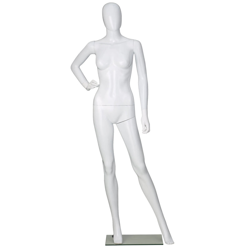 9088 - GLOSSY WHITE PLASTIC FEMALE MANNEQUIN