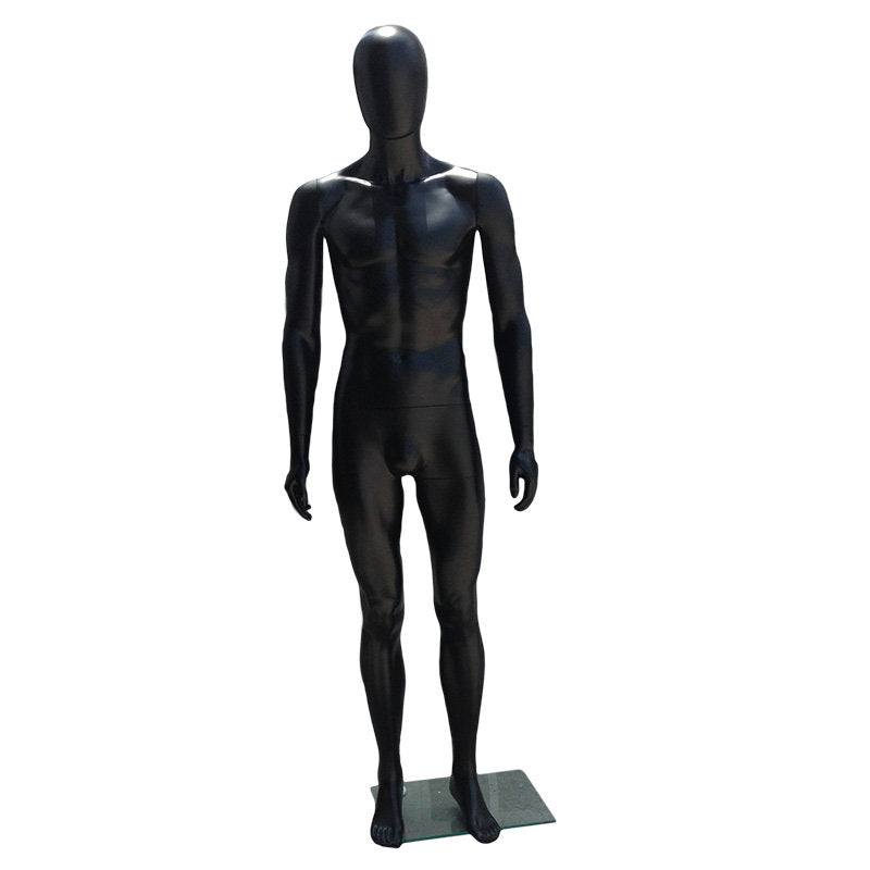 9124 - MATTE BLACK PLASTIC MALE MANNEQUIN
