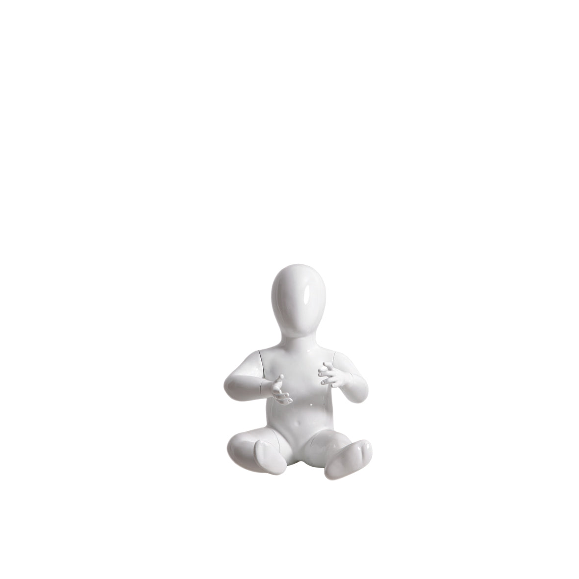 7609863 - MATTE WHITE SITTING BABY MANNEQUIN FIBERGLASS