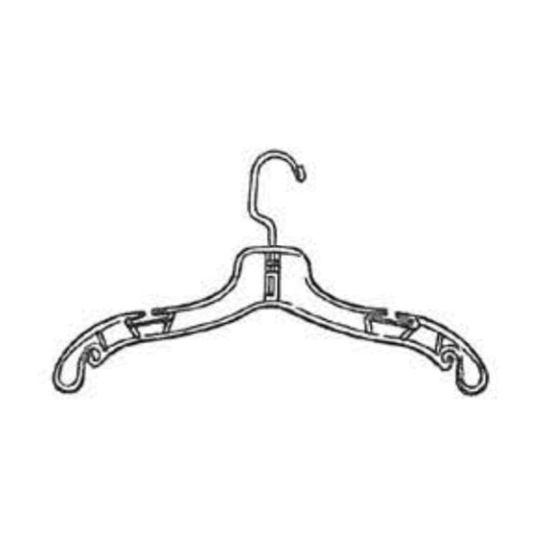 7800010 - CLEAR PLASTIC DRESS HANGER 10" PACK 100