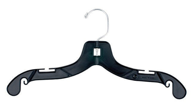 0020 - BLACK PLASTIC HANGERS 10" BOX OF 100