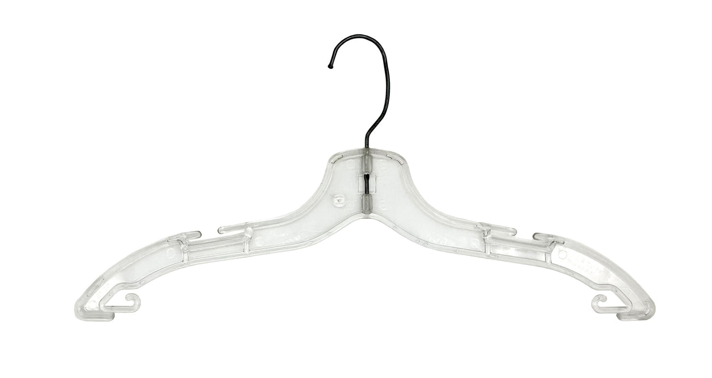 7800125 - CLEAR PLASTIC DRESS EXTRA HEAVYWEIGHT HANGER 17" PACK 100
