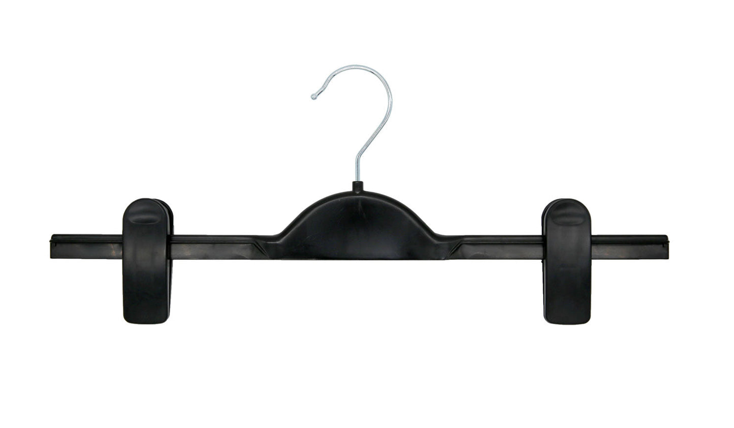 0032- BLACK PLASTIC BOTTOM HANGER WITH SLIDING SOFT PADS 14" - Box of 100