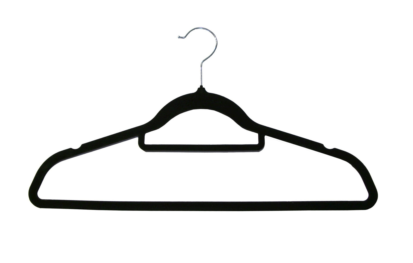 7800621 - CINTRE FLOQUÉ NOIR AVEC BARRE 17 3-8" PAQUET 50