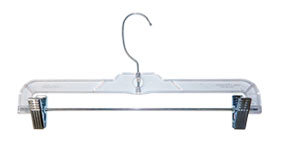 7810030 - CLEAR HEAVYWEIGHT PLASTIC SKIRT & PANT HANGER 14" PACK 100