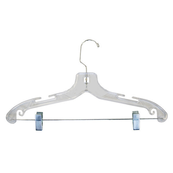 7820010 - CLEAR PLASTIC SUIT HANGER 12" PACK 100