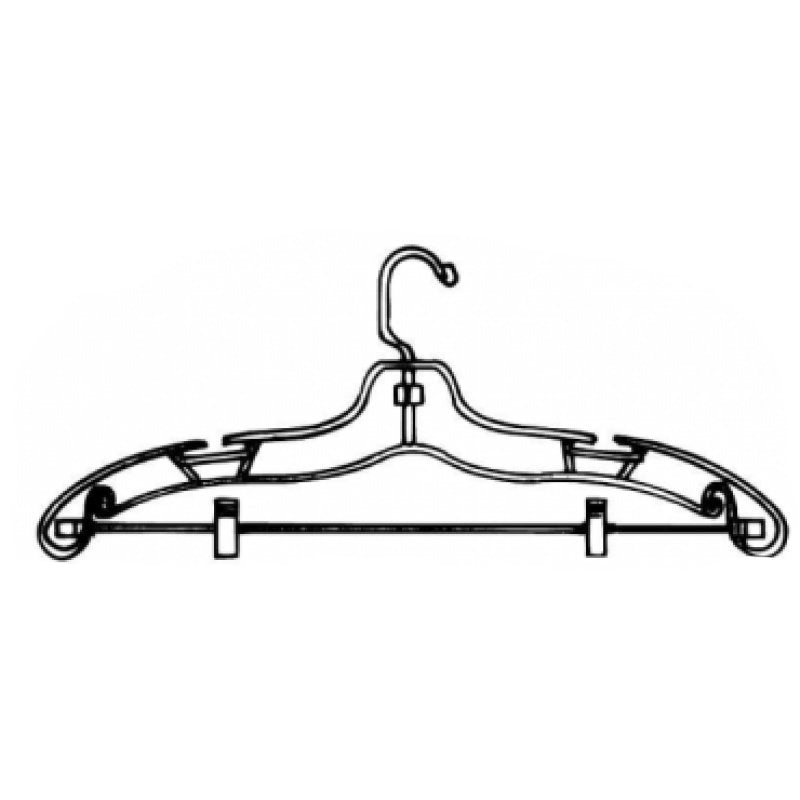7820030 - CLEAR PLASTIC SUIT HANGER 14" PACK 100