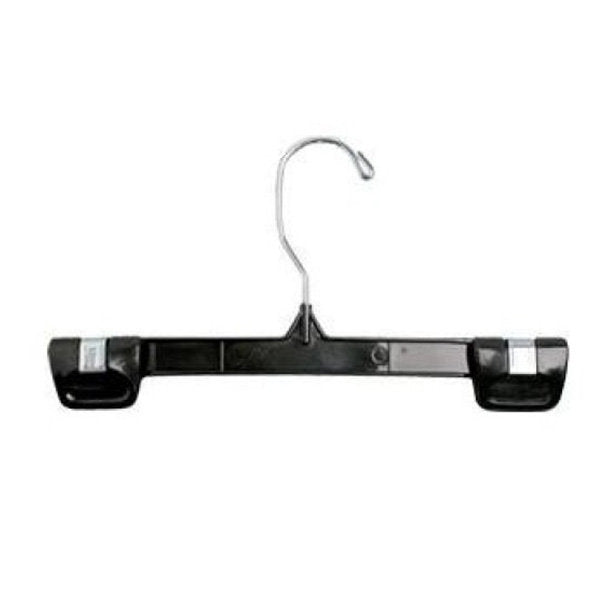 0080 - BLACK PLASTIC SKIRT & PANT 10" HANGER PACK 200