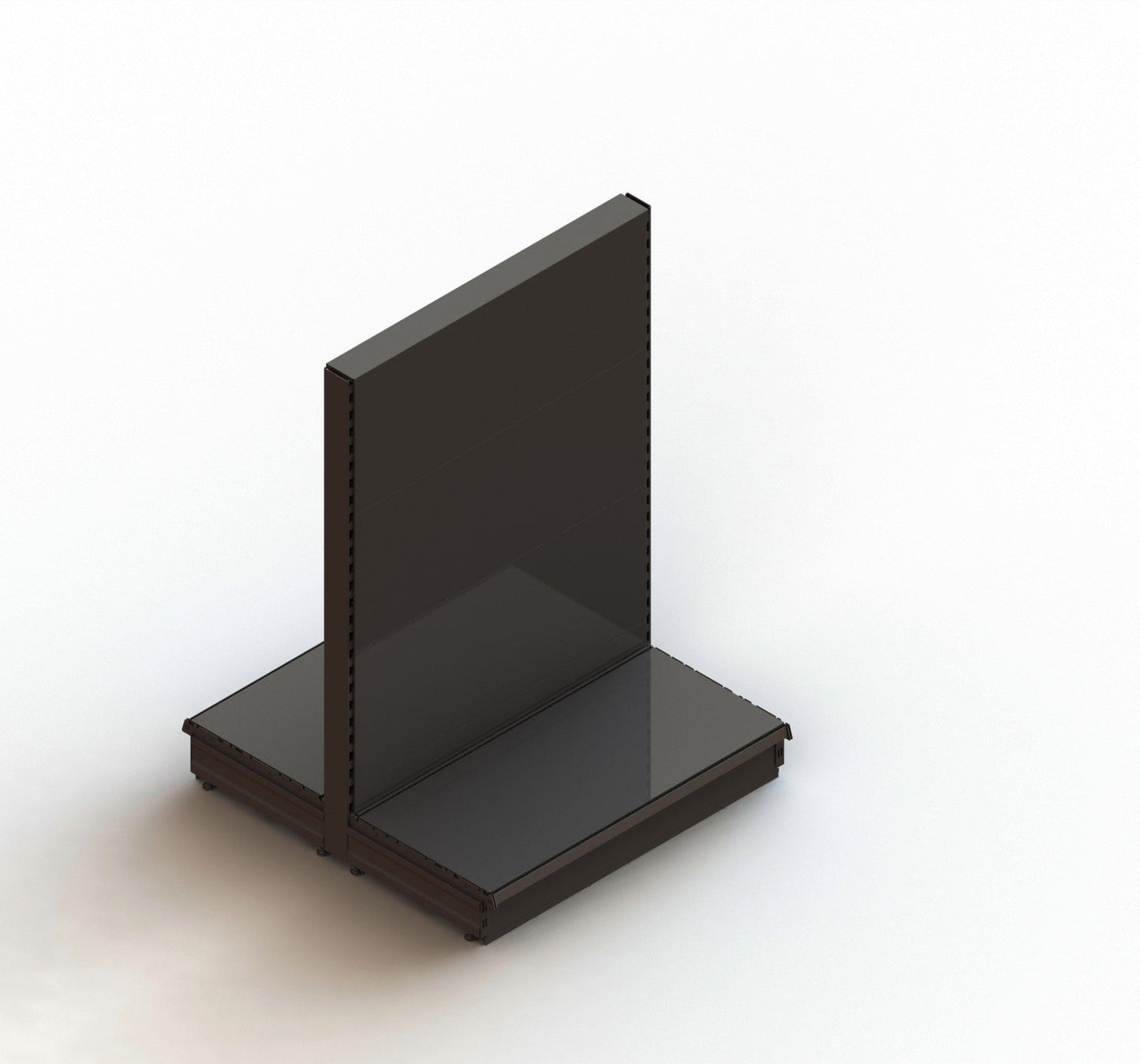 Floor starter - Double sided gondola kit black - Flat metal back panels