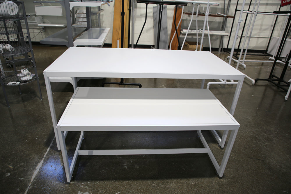 7200566 - SET OF 2 NESTING TABLES WHITE TOP & WHITE FRAME