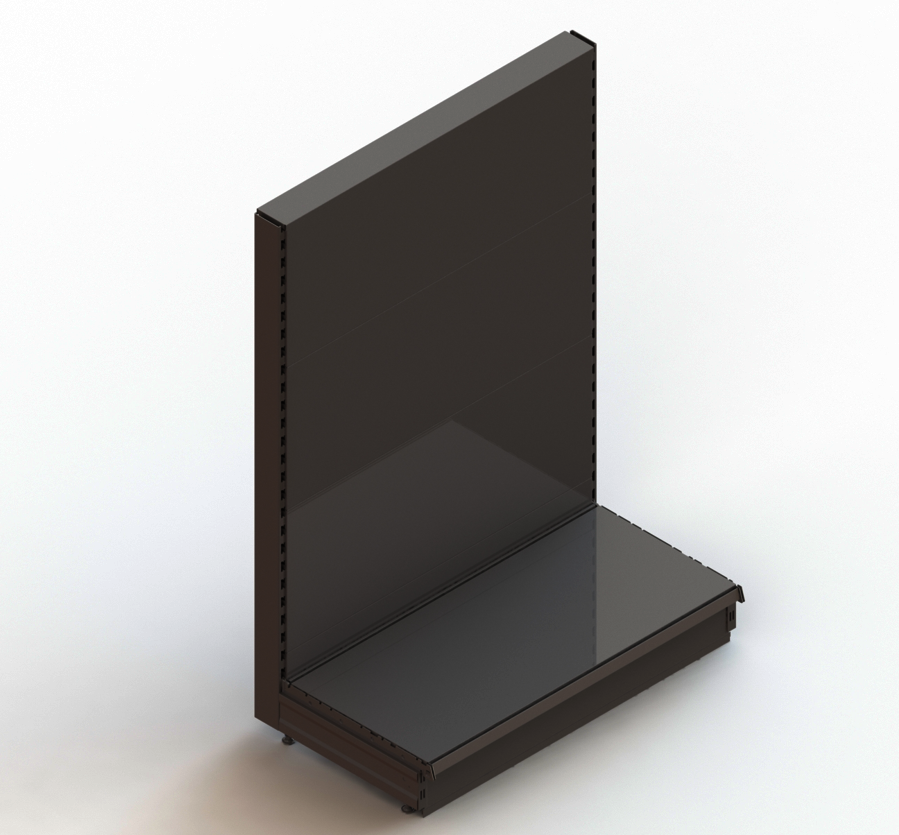 Wall starter single-sided wall gondola kit black - plain back panel