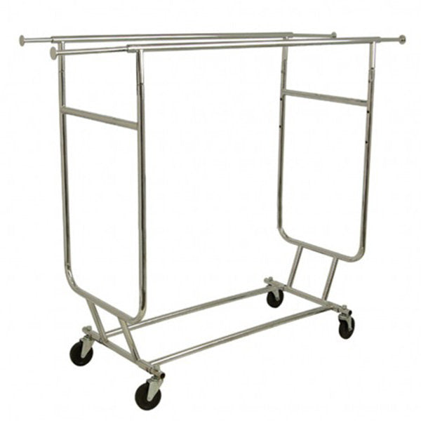 7300380 - PORTE-VÊTEMENTS RÉGLABLE DOUBLE RAIL CHROME