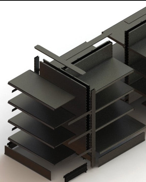 End-cap Gondola - perforated back panel
