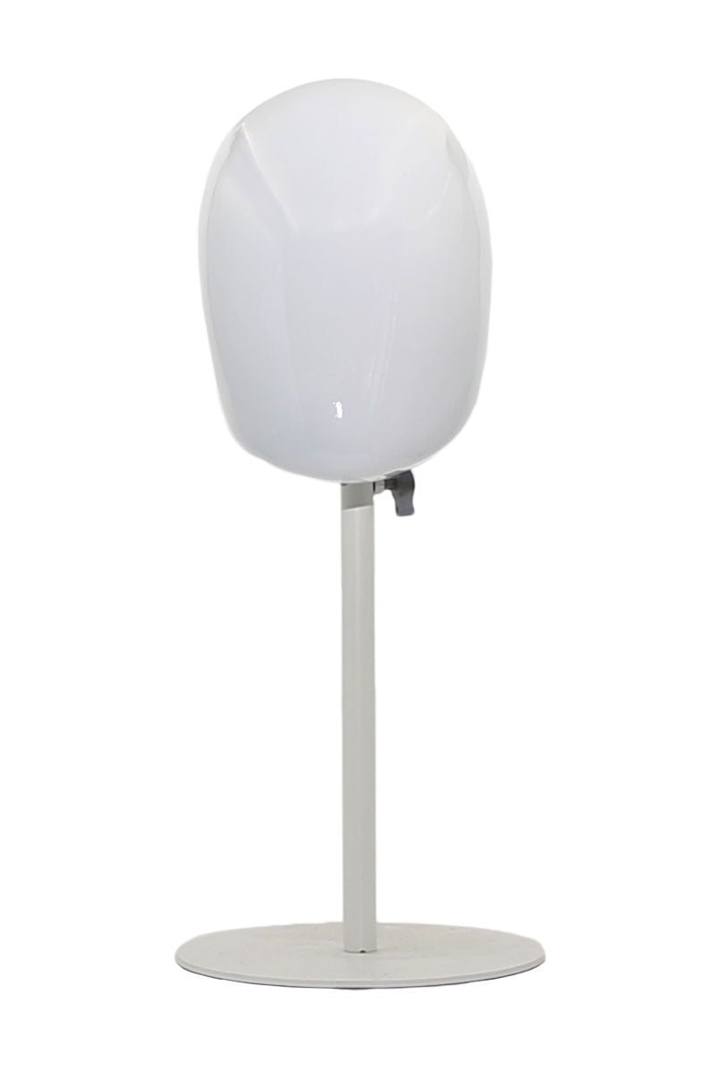 7603102 - GLOSSY MALE MANNEQUIN HEAD WHITE WITH METAL BASE