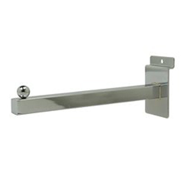 2066- STRAIGHT ARM SLATWALL BRACKET CHROME 12"
