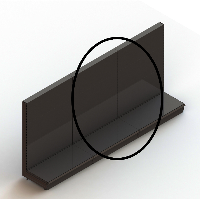 Add-on for single-sided Wall gondola starter black - plain back panel