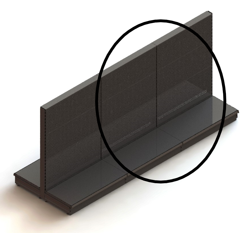 Add-on for double-sided perforated back panel for pegboard hooks