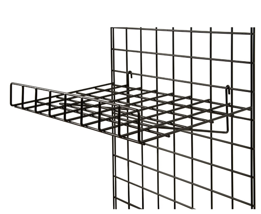 7535199 - STRAIGHT GRID SHELF WITH FRONT LIP BLACK 15"X24"