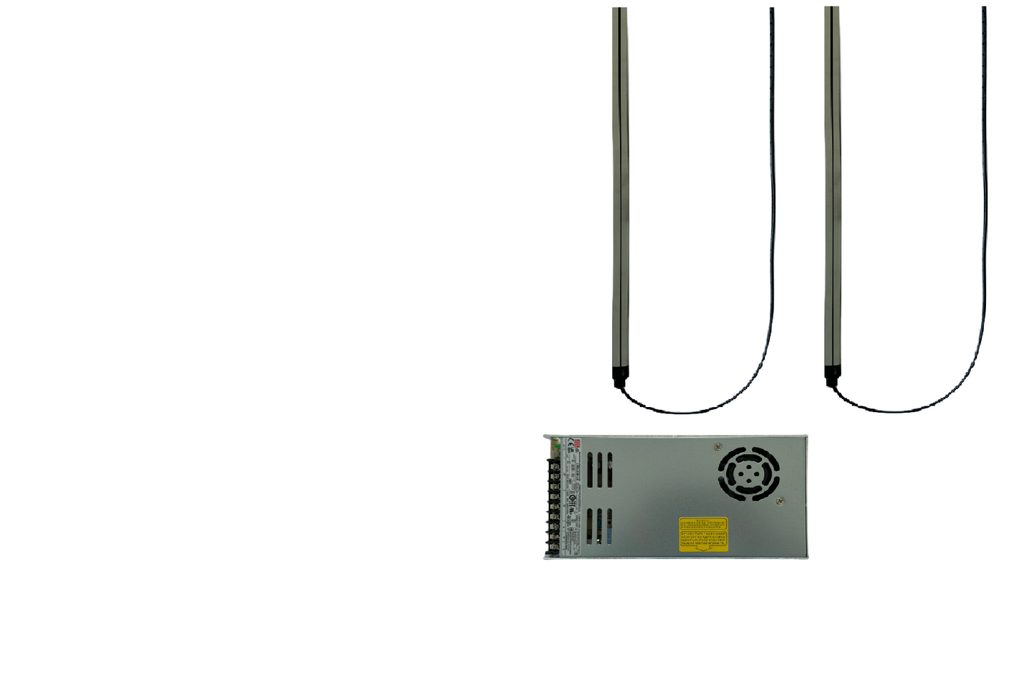 2 MAGNETIC TRACKS WITH POWER SOURCE WITH 110V PLUG 24V/350W (FOR UP TO 16 LIGHTS)