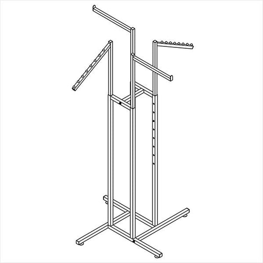 7300020 - RACK QUATRE VOIES AVEC BRAS DROITS - CHROME