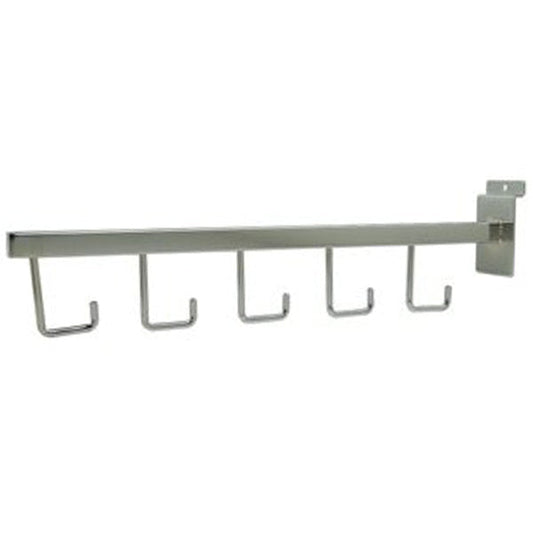 2600 - 5 HOOK STRAIGHT ARM SLATWALL DISPLAY CHROME 16"