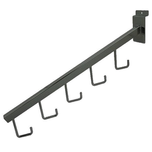 2072 - 5 HOOK WATERFALL SLATWALL BLACK