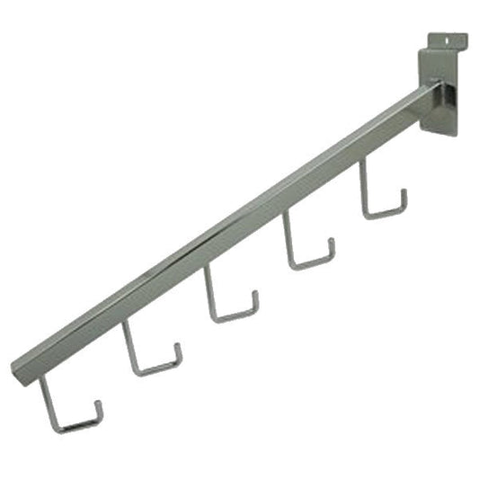 2070 - 5 HOOK WATERFALL SLATWALL CHROME