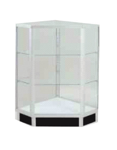 0307 - ALUMINUM FRAMED CORNER SHOWCASE