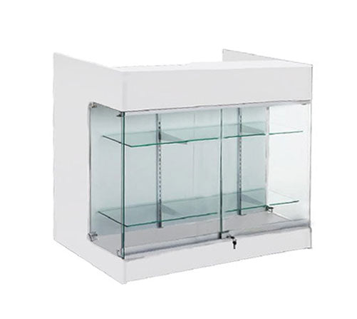 7200507 -  WHITE LEDGETOP COUNTER WITH SHOWCASE 22''X48''X42''