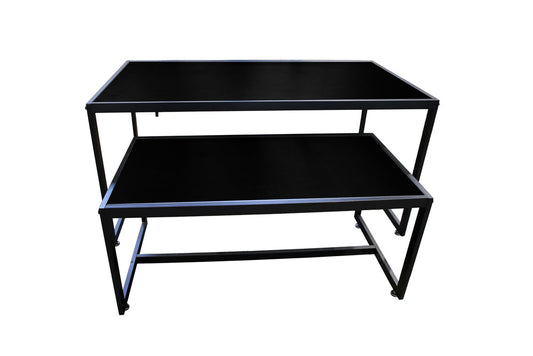 7200567 - SET OF 2 NESTING TABLES BLACK TOP & BLACK FRAME