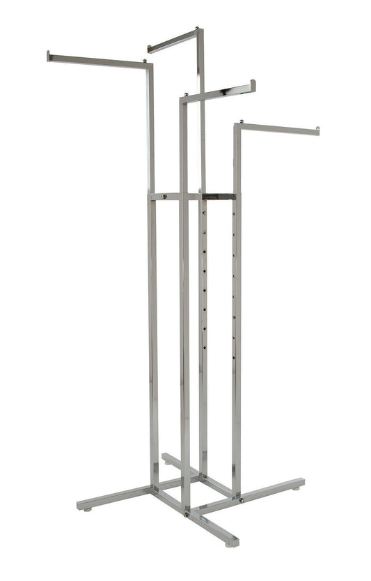 7300010 - FOUR WAY RACK WITH STRAIGHT ARMS - CHROME