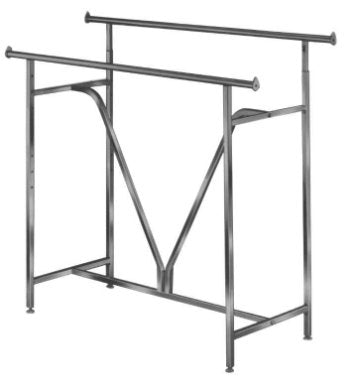 0119 - HEAVY DUTY DOUBLE BAR RACK WITH V-BRACE CHROME
