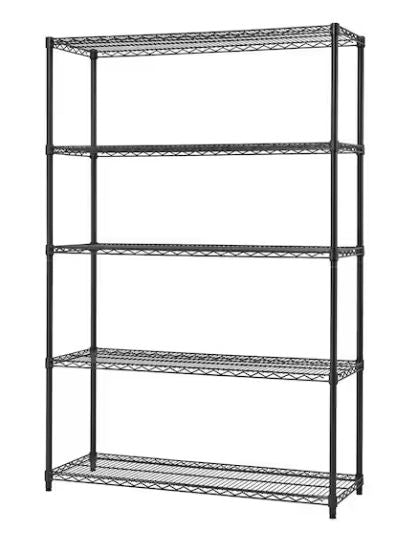 7300230 - BLACK BAKERS RACK WITH 5 SHELVES 18"x48"x72"