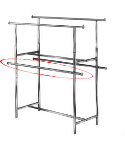 7300350 - CHROME HANGRAIL FOR DOUBLE BAR RACK