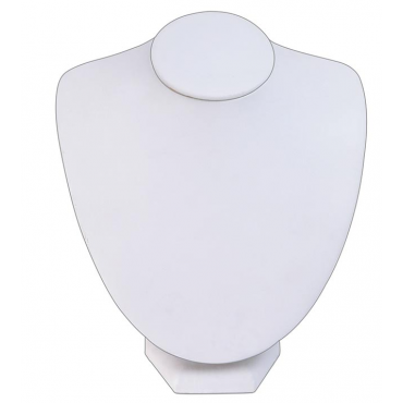 6066 - FAUX LEATHER NECKLACE DISPLAY WHITE