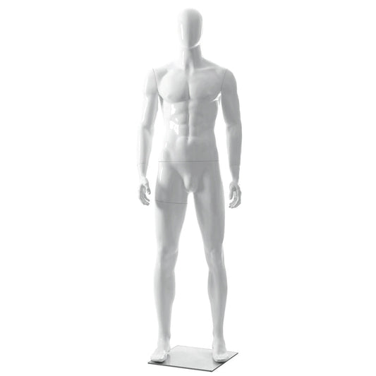 7609064 - GLOSSY WHITE MALE MANNEQUIN FIBERGLASS